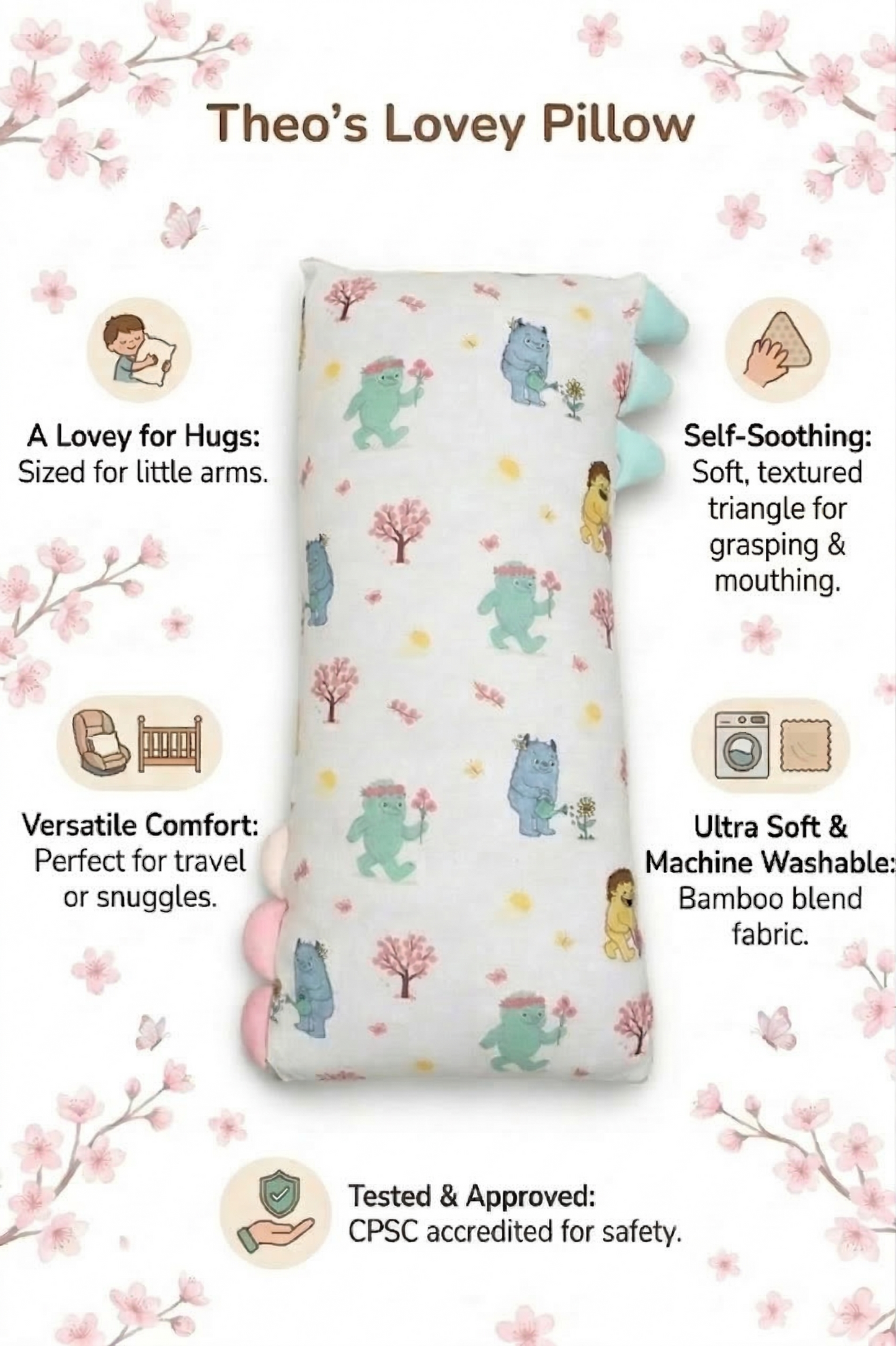 Theo's Lovey Pillow  - Into the Blossoms